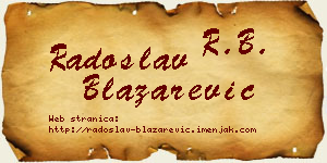 Radoslav Blažarević vizit kartica